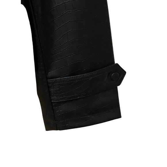 Marc New York New Black Crocodile Faux Leather Jacket With Notched Lapel - Picture 5 of 9